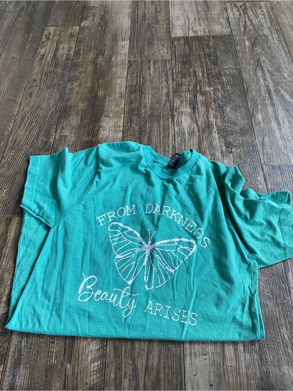 Teal Butterfly Graphic Tee - "Beauty Arises"